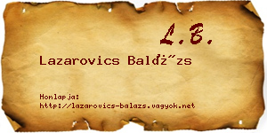 Lazarovics Balázs névjegykártya
