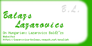 balazs lazarovics business card